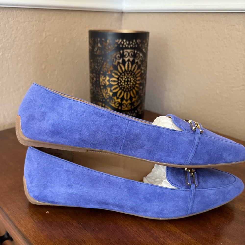 NWOT Talbots Francesca Link Suede Driving Flats in blue 7.5 - Picture 3 of 6